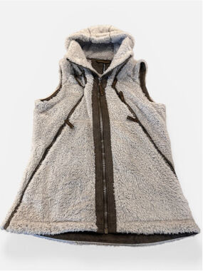 Kuhl Born In The Mountains Womens Size M Vest Faux Fur Hideaway Hood Zip Front